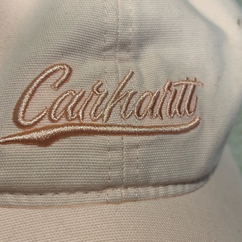 Carhartt Women's Canvas Script embroidered Graphic Cap Peachy Pink Baseball Cap - Picture 4 of 8